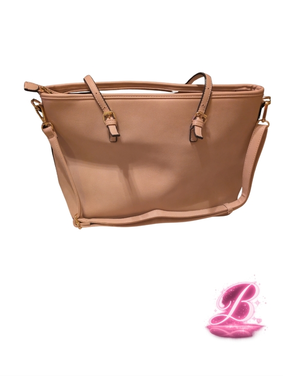 Handbags - Minimalist Nude Blush Tote Bag - Gold Hardware
